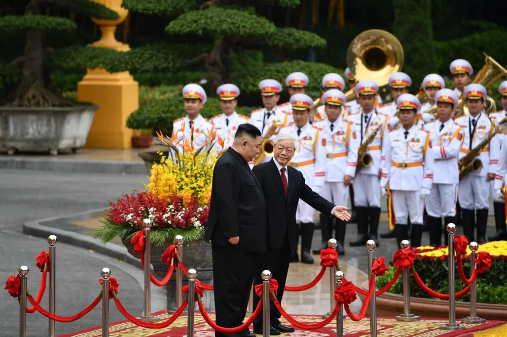 Tổng Bí thư, Chủ tịch nước Nguyễn Phú Trọng đón và hội đàm với Chủ tịch Kim Jong-un ảnh 5
