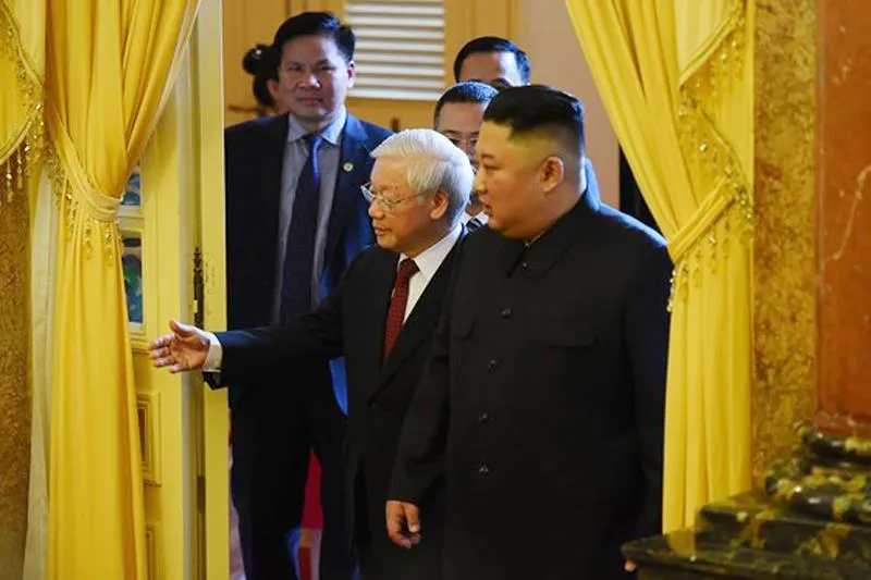 Tổng Bí thư, Chủ tịch nước Nguyễn Phú Trọng đón và hội đàm với Chủ tịch Kim Jong-un ảnh 9