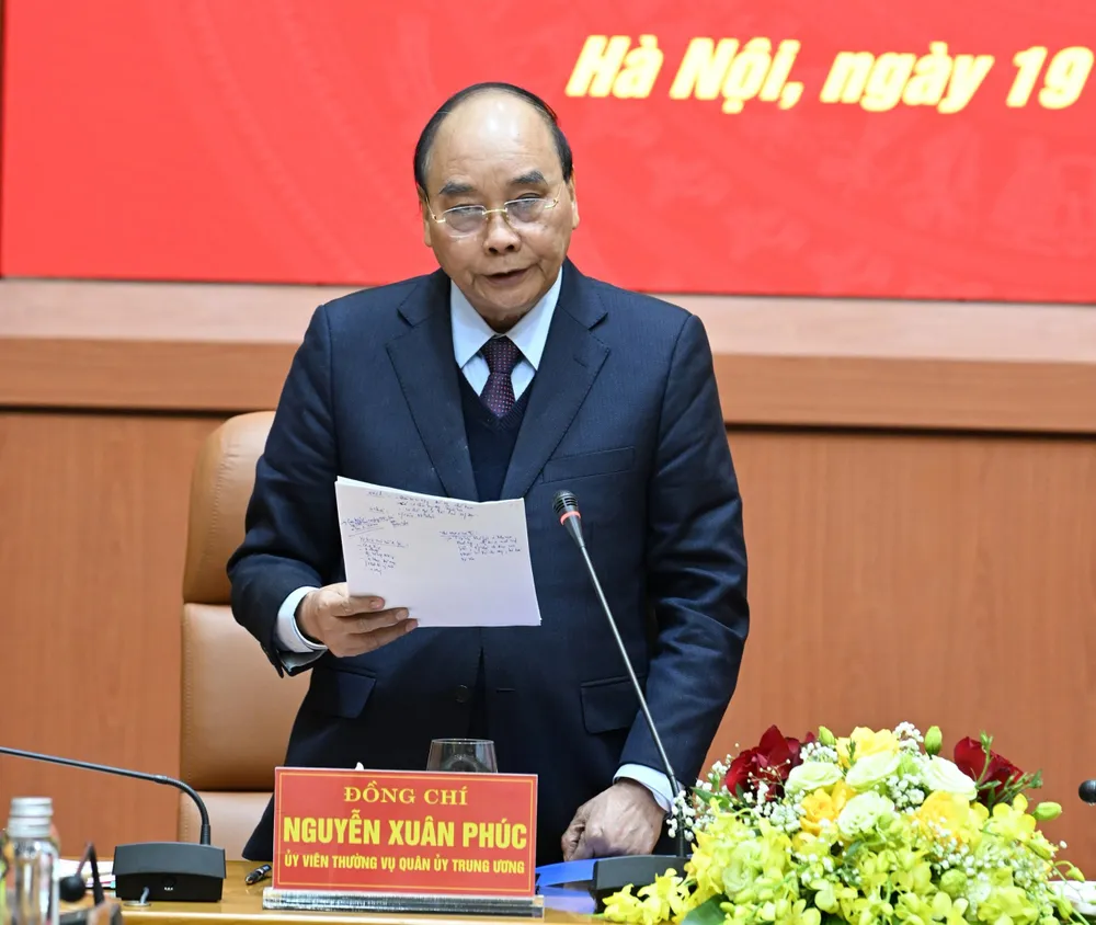 Chủ tịch nước Nguyễn Xuân Phúc phát biểu tại hội nghị. Ảnh: VIẾT CHUNG Chủ tịch nước Nguyễn Xuân Phúc phát biểu tại hội nghị. Ảnh: VIẾT CHUNG