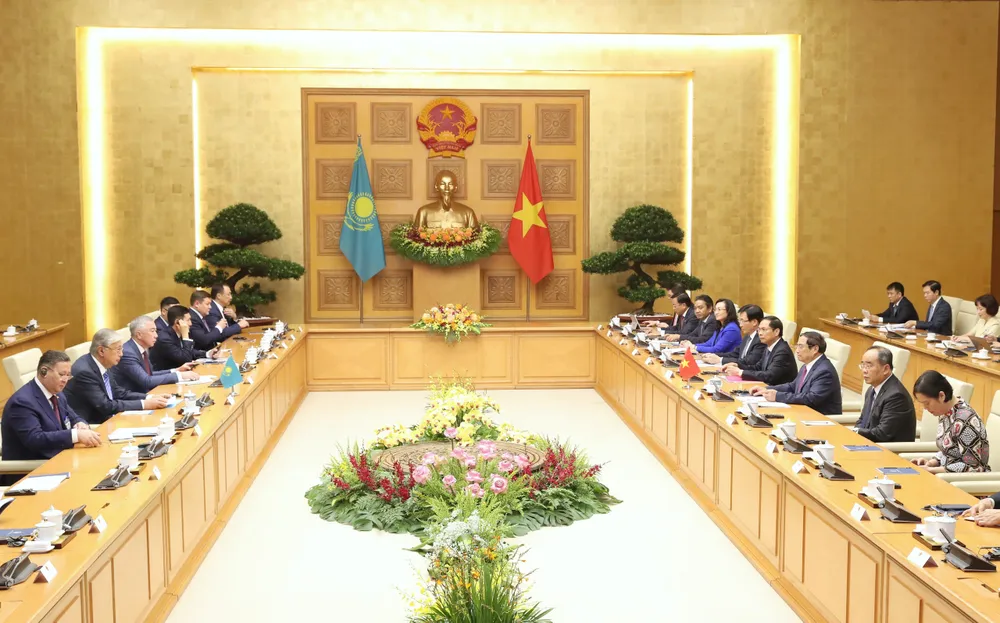 Quang cảnh buổi tiếp tại trụ sở Chính phủ. Ảnh: QUANG PHÚC