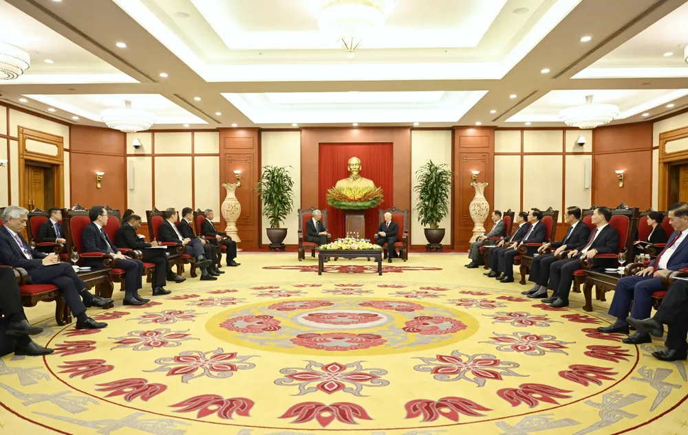 Quang cảnh buổi tiếp ở trụ sở Trung ương Đảng. Ảnh: VIẾT CHUNG