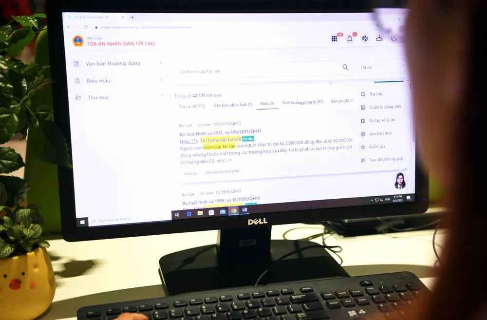 Trợ lý ảo giúp cán bộ công chức của ngành tòa án giảm 30% khối lượng công việc so với thao tác truyền thống