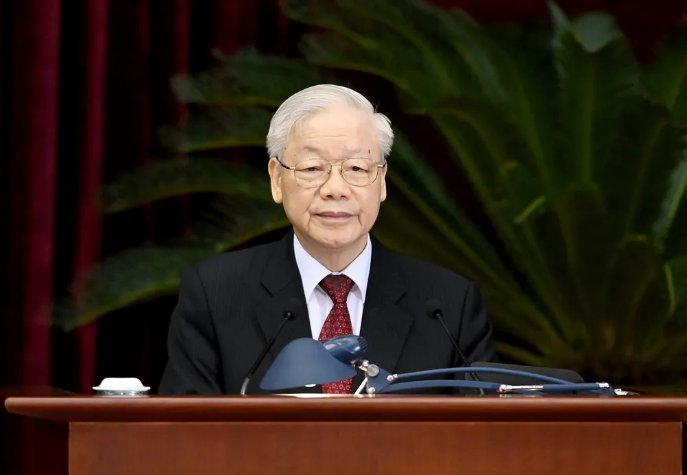 Tổng Bí thư Nguyễn Phú Trọng phát biểu bế mạc hội nghị. Ảnh: VIẾT CHUNG Tổng Bí thư Nguyễn Phú Trọng phát biểu bế mạc hội nghị. Ảnh: VIẾT CHUNG