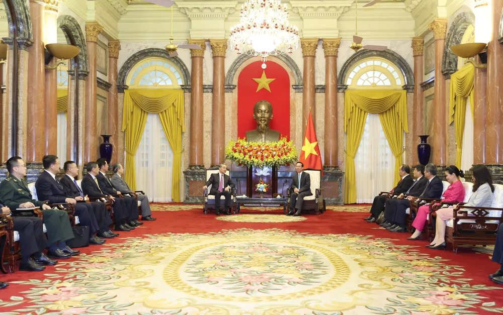 Quang cảnh buổi tiếp tại Phủ Chủ tịch chiều 1-12. Ảnh QUANG PHÚC Quang cảnh buổi tiếp tại Phủ Chủ tịch chiều 1-12. Ảnh QUANG PHÚC