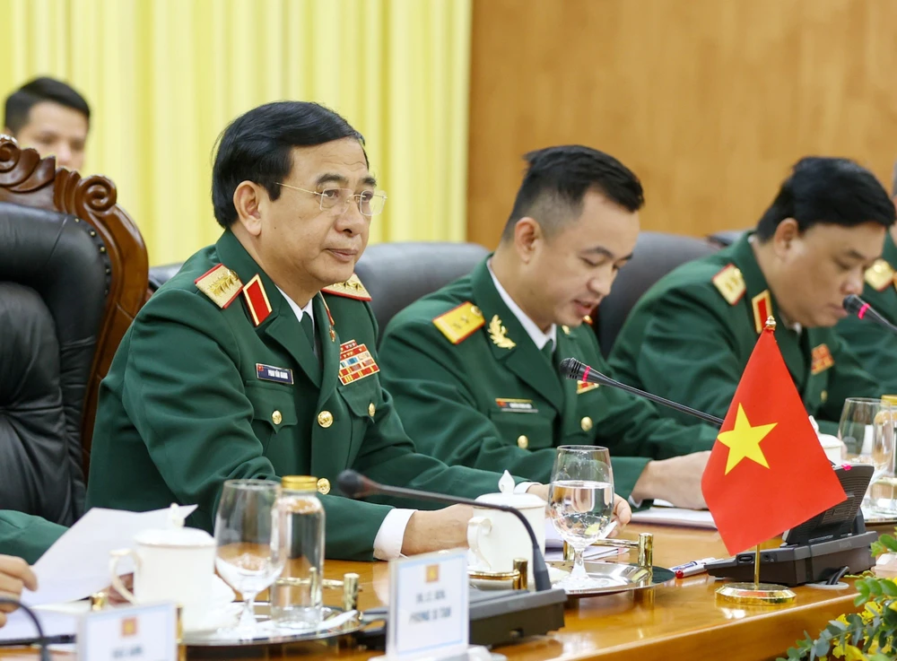Bộ trưởng Phan Văn Giang phát biểu tại hội đàm. Ảnh: VIẾT CHUNG bo-qp-malaysia-tham-vn-4-3872.jpg