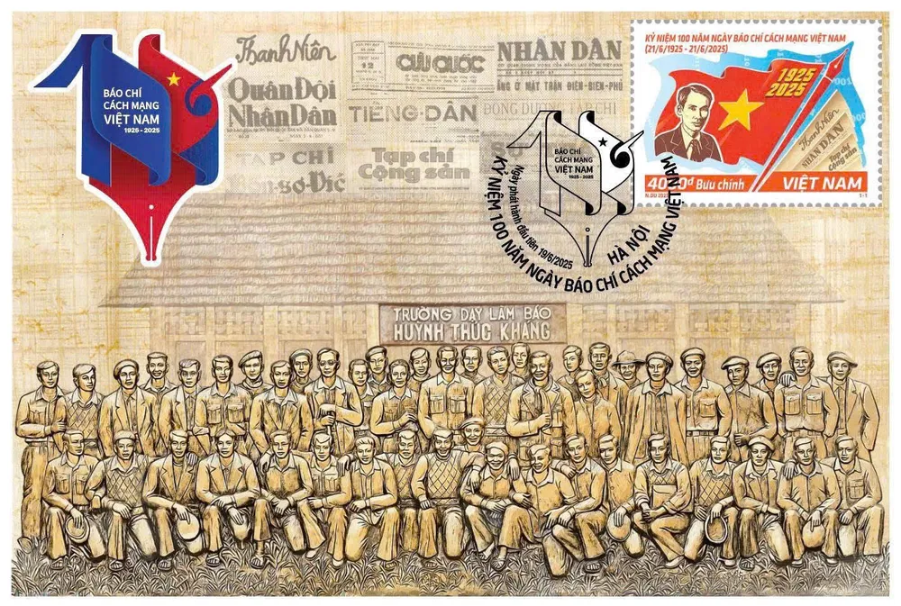 Bưu thiếp phát hành cùng bộ tem bưu chính “Kỷ niệm 100 năm Ngày Báo chí Cách mạng Việt Nam (1925-2025)” Bưu thiếp maxicard.jpg