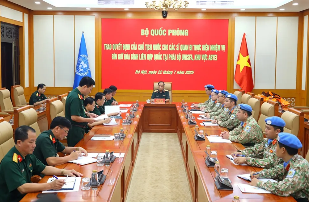 Quang cảnh buổi lễ. Ảnh: BQP Anh GGHB Lien hop quoc 3.jpg