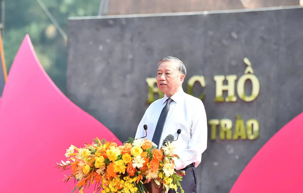 Tổng Bí thư Tô Lâm phát biểu tại sự kiện. Ảnh: VŨ KIÊN Anh Tuyen Quang 3.jpg