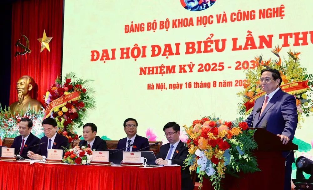 Thủ tướng Phạm Minh Chính phát biểu chỉ đạo đại hội Dai hoi Bo KHCN 1.jpg