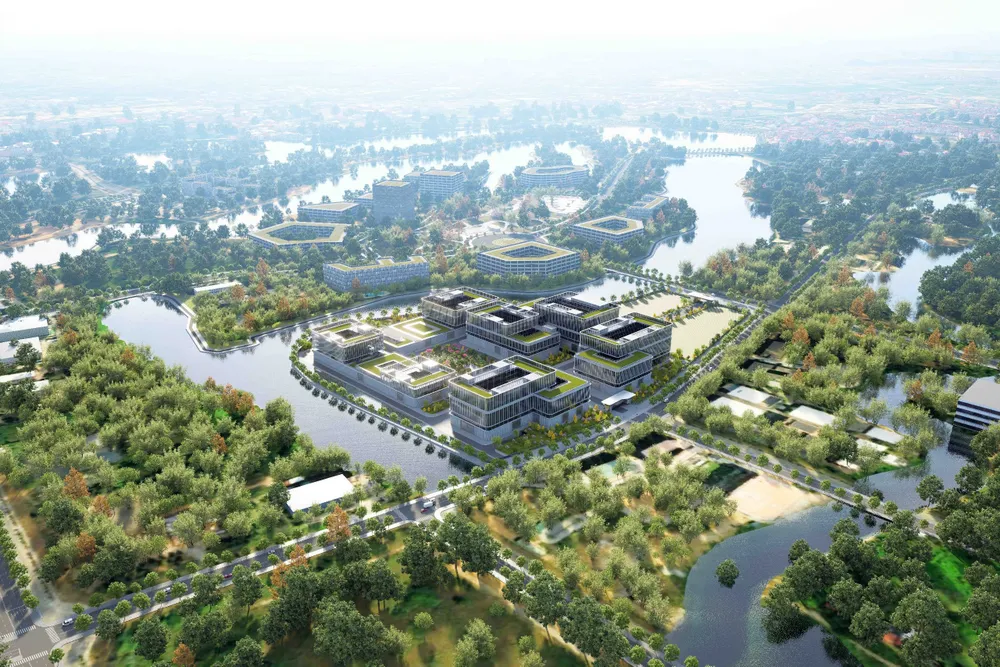 Phối cảnh Trung tâm R&D Viettel sau khi hoàn thành và đưa vào sử dụng Trung tam nghien cuu va phat trien Viettel.jpg