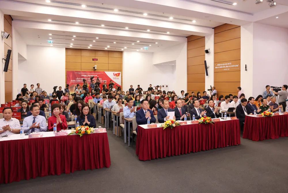 Các đại biểu dự sự kiện. Ảnh: QUANG PHÚC Trung tam bao chi 3.jpg