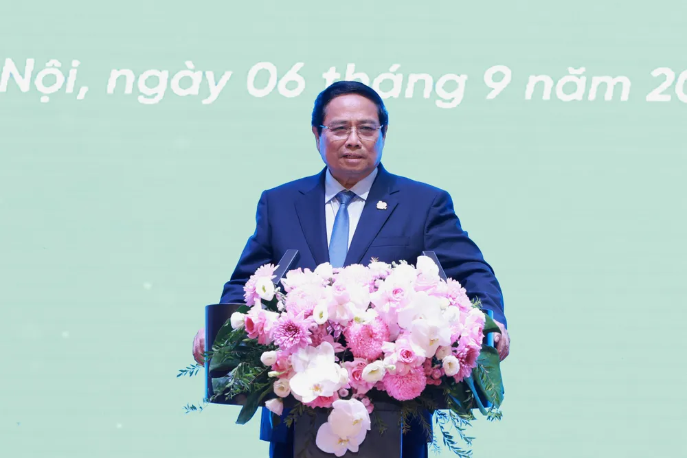 Thủ tướng Phạm Minh Chính phát biểu tại buổi lễ VNPT ky niem 80 nam 5.JPG