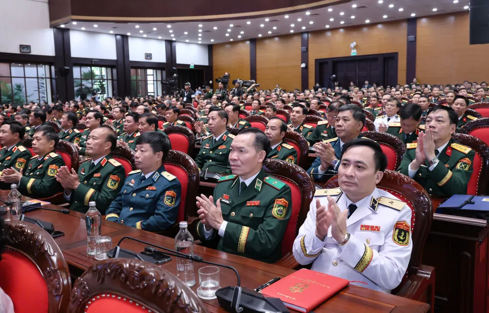 Các đại biểu tham dự đại hội. Ảnh: QUANG PHÚC DH Thi dua Quyet thang toan quan 16.jpg