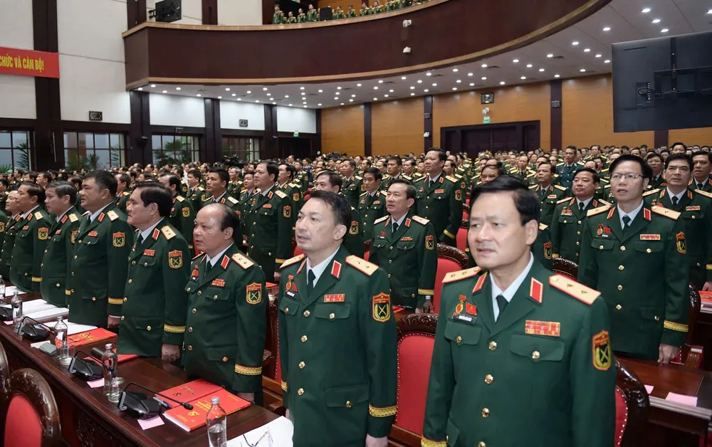 Các đại biểu tham dự đại hội. Ảnh: VIẾT CHUNG Anh DH Dang bo Quan doi 12.jpg