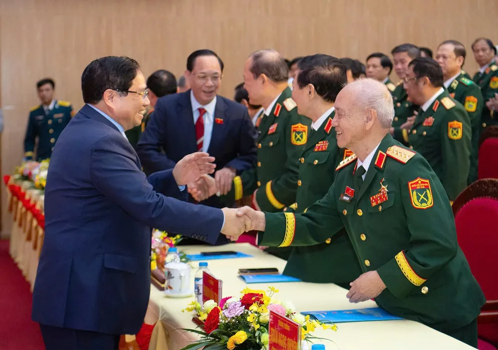 Thủ tướng Phạm Minh Chính và các đại biểu tại buổi lễ. Ảnh: VIẾT CHUNG Quan chung PKKQ 3.jpg