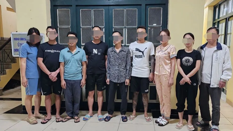 Nhóm đối tượng trong vụ án. Ảnh: THÙY AN