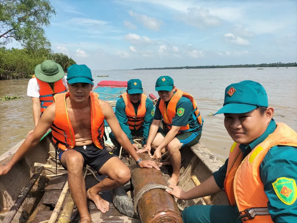 Quả bom được xử lý an toàn. Ảnh: HỮU HIỆP