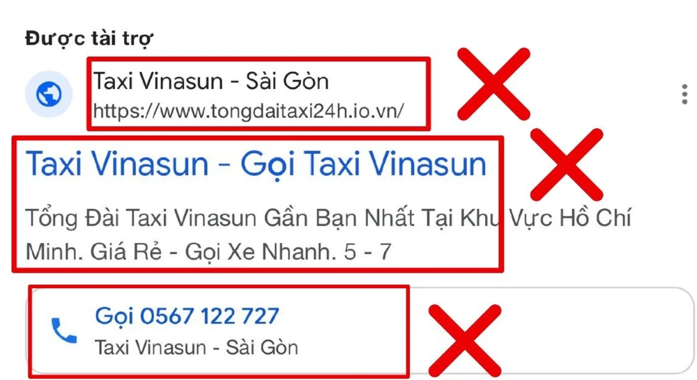 Cảnh báo trang web giả mạo thương hiệu và tổng đài Vinasun