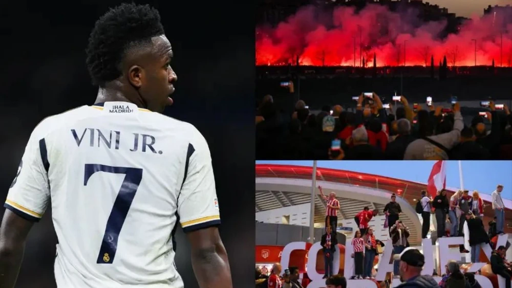 Ảnh ghép của Goal: Cầu thủ Vinicius Junior trong Giải đấu Champions League bị cổ động viên xúc phạm