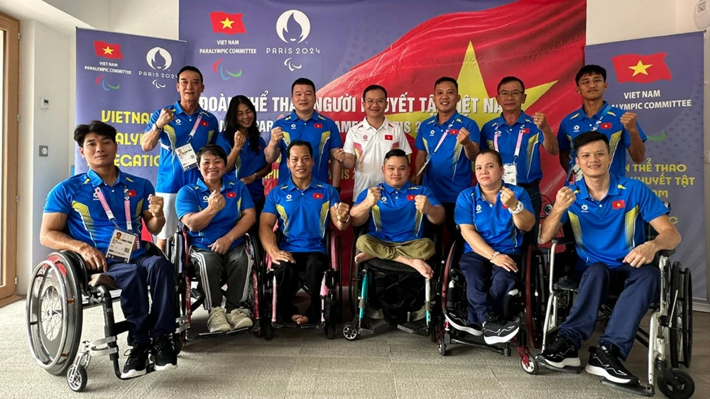 Đoàn thể thao người khuyết tật Việt Nam đã có mặt tại Làng VĐV Paralympic ở Paris. Ảnh: P.MINH