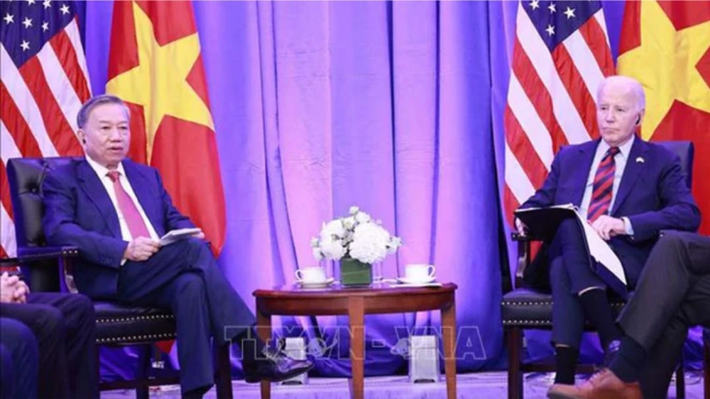 Tổng Bí thư, Chủ tịch nước Tô Lâm gặp Tổng thống Hoa Kỳ Joe Biden vào ngày 25-9. Ảnh: TTXVN