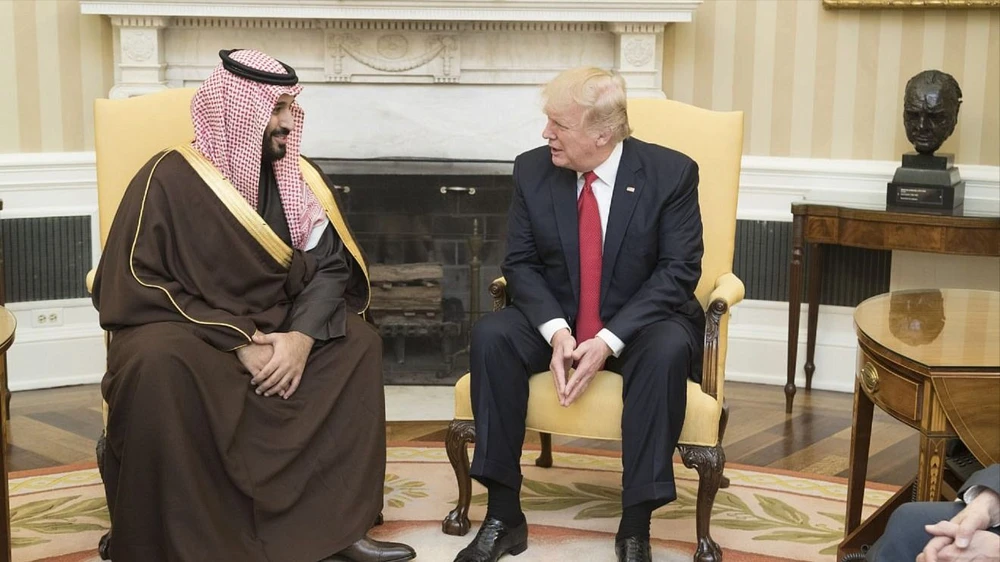 Thái tử Saudi Arabia Mohammed bin Salman và Tổng thống Mỹ Donald Trump hội đàm tại Nhà Trắng năm 2017. Ảnh: WHITE HOUSE PHOTO 