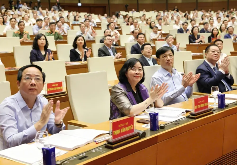 Các đại biểu dự Hội nghị toàn quốc quán triệt, triển khai thực hiện Nghị quyết Hội nghị lần thứ 11 Ban Chấp hành Trung ương Đảng khóa XIII, sáng 16-4. Ảnh: QUANG PHÚC Screenshot 2025-04-16 191800.png