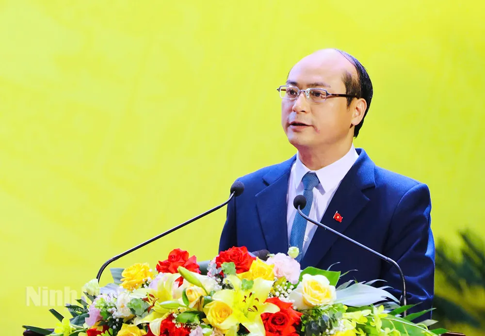 Đồng chí Vũ Tiến Tiệp, Bí thư Đảng ủy xã Bình An phát biểu nhận nhiệm vụ tại lễ công bố xa-pb_1751256132641.jpg
