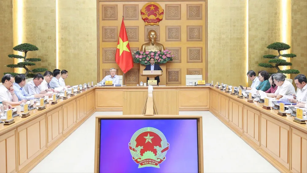 Thủ tướng Phạm Minh Chính chủ trì hội nghị. Ảnh: VIẾT CHUNG
