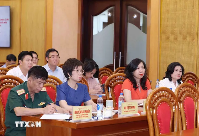Đại biểu tham dự cuộc họp. (Ảnh: Phương Hoa/TTXVN) ban-chi-dao-cac-ngay-le-lon-1.jpg