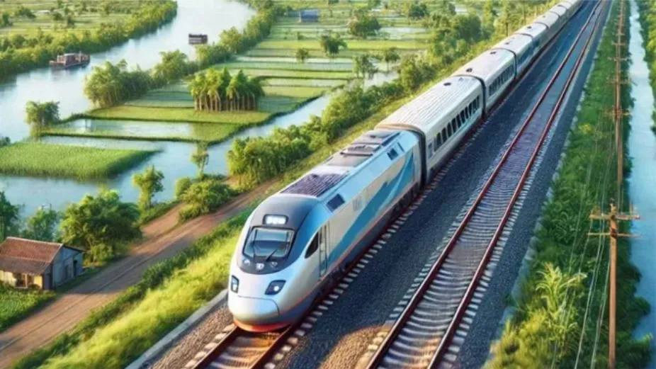 Dự án đầu tư tuyến đường sắt TPHCM - Cần Thơ. Ảnh AI