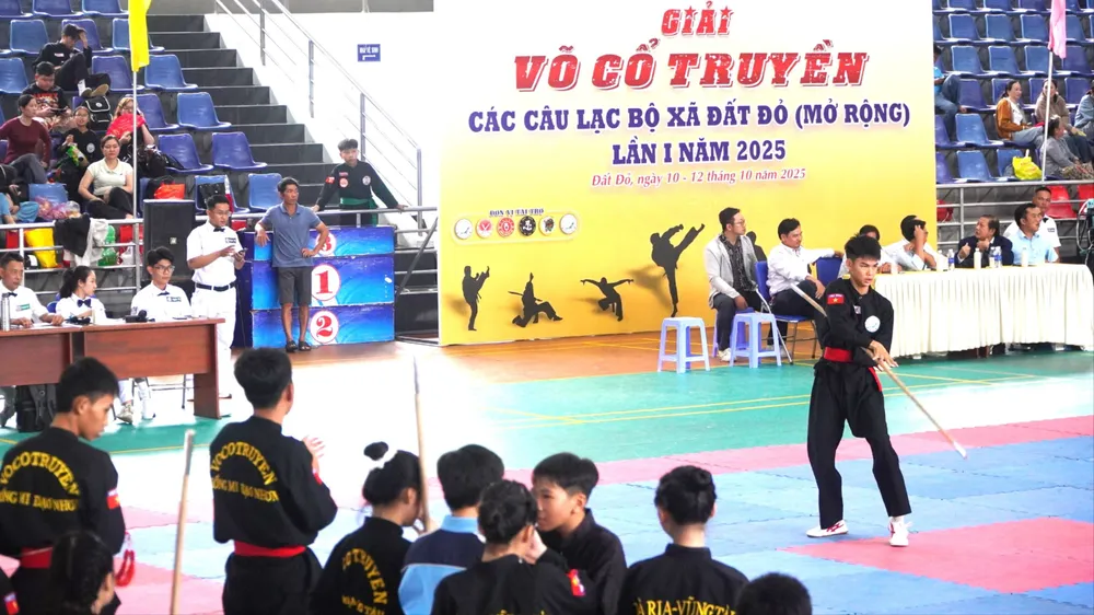 Giải võ cổ truyền các câu lạc bộ xã Đất Đỏ (mở rộng) năm 2025 thu hút hơn 350 võ sinh tham dự