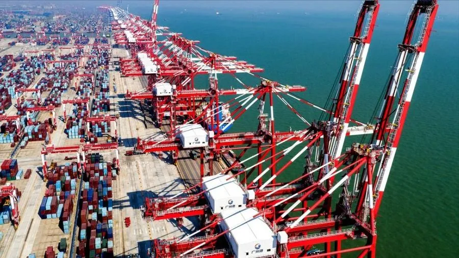Cảng Nam Sa tại Quảng Châu, Trung Quốc. Ảnh: XINHUA