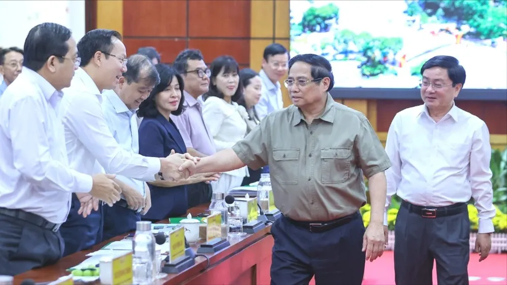 Thủ tướng Phạm Minh Chính làm việc với tỉnh Tây Ninh. Ảnh: VGP/Nhật Bắc