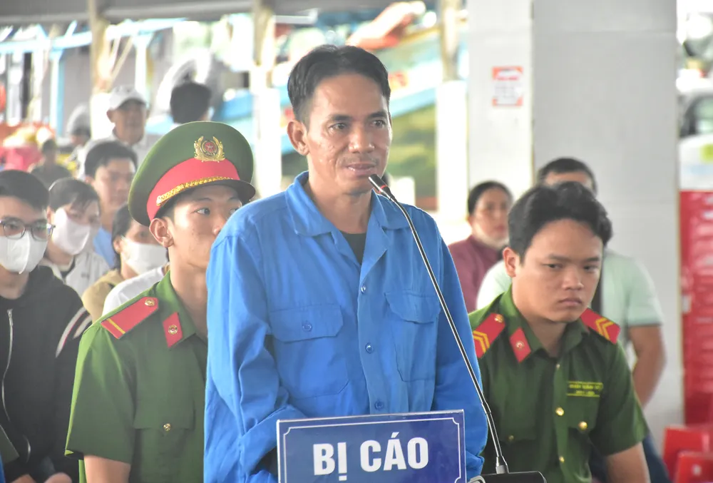 Bị cáo Lê Duy Tính tại phiên xét xử. Ảnh: NAM KHÔI