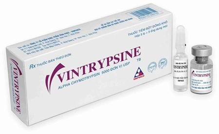 Lyophilized injectable powder Vintrypsine. Photo from vinphaco.com.vn
