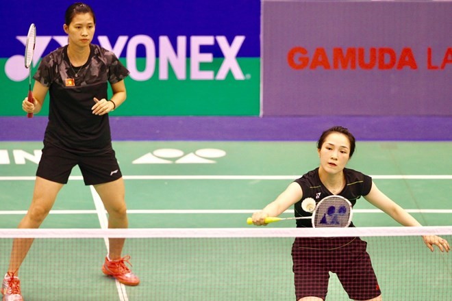 Vietnamese women duo Vu Thi Trang (R) and Nguyen Thi Sen (Source: VNA)