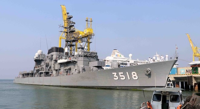 Vessel JS Setoyuki of the Japan Maritime Self-Defence Force at Tien Sa port (Photo: VNA)