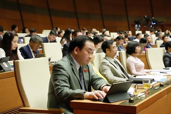 At the seventh session of the 14th National Assembly (NA) in Hanoi yesterday (Photo: SGGP)