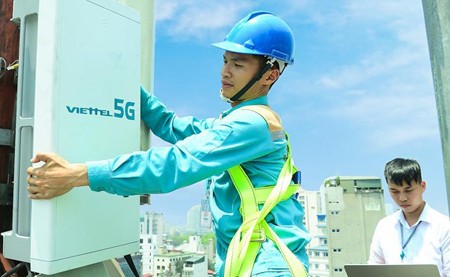 Viettel’s 5G station in HCMC. (Photo: SGGP)