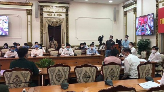 At the press brief to announce 24 additional Covid-19 cases this morning(Photo: SGGP)