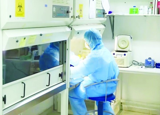 A medical staff at the Pasteur Institute in Ho Chi Minh City is doing PCR tests for monkeypox virus.