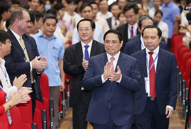 Prime Minister Pham Minh Chinh attends a ceremony to launch the new academic year at the Vietnam National University-Ho Chi Minh City (VNU-HCM) on November 16. (Photo: VNA) Prime Minister Pham Minh Chinh attends a ceremony to launch the new academic year at the Vietnam National University-Ho Chi Minh City (VNU-HCM) on November 16. (Photo: VNA)