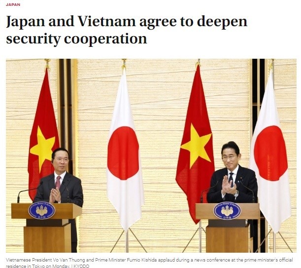 The Japan Times runs an article on Vietnamese President Vo Van Thuong’s official visit (Screenshot: VNA) The Japan Times runs an article on Vietnamese President Vo Van Thuong’s official visit (Screenshot: VNA)