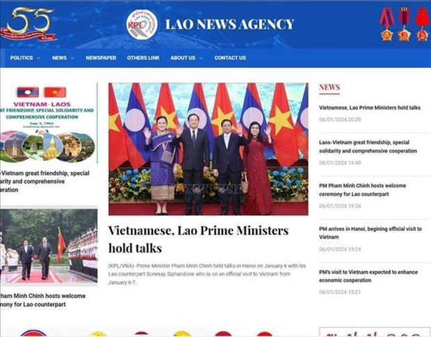 An article published by Lao News Agency (Photo: VNA) uuid2dd2720fdf524ec89e9dbc7486558236library1type1mode1loctruecaptrue-345.jpg