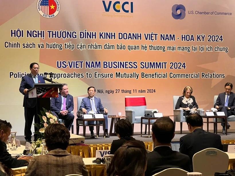 Prime Minister Pham Minh Chinh speaks at the 2024 US-Vietnam Business Summit. (Photo: VNA) chinh.webp
