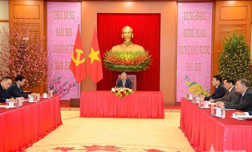 General Secretary of the Communist Party of Vietnam (CPV) Central Committee To Lam holds phone talks with First Secretary of the Communist Party of Cuba (CPC) Central Committee and President of Cuba Miguel Díaz-Canel. (Photo: qdnd.vn) to-lam.jpg
