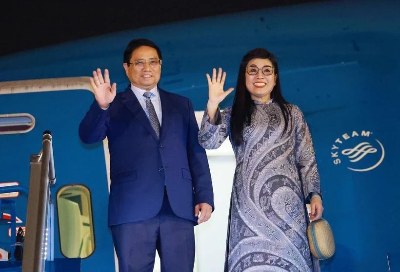 Prime Minister Pham Minh Chinh and his spouse Le Thi Bich Tran leave Hanoi in the early morning of June 5 for attendance at the 3rd United Nations Ocean Conference (UNOC 3) and bilateral activities in France; and official visits to Estonia and Sweden. (Photo: VNA) pham-minh-chinh.jpg