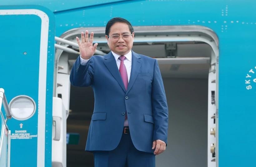 Prime Minister Pham Minh Chinh leaves Hanoi in the early morning of June 24 for the 16th Annual Meeting of the New Champions of the World Economic Forum (WEF) in Tianjin and a working visit to China. (Photo: VNA) pham-minh-chinh.jpg
