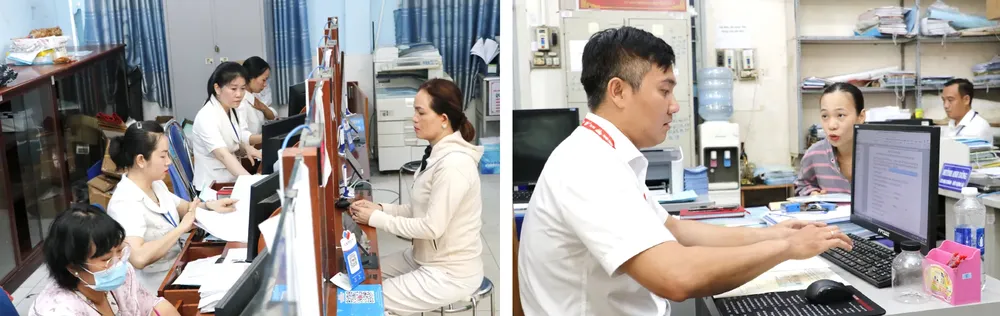 Civil servants of Vinh Loc A Commune of Ho Chi Minh City's Binh Chanh outlying district handle administrative procedures for residents. binh chanh.jpg